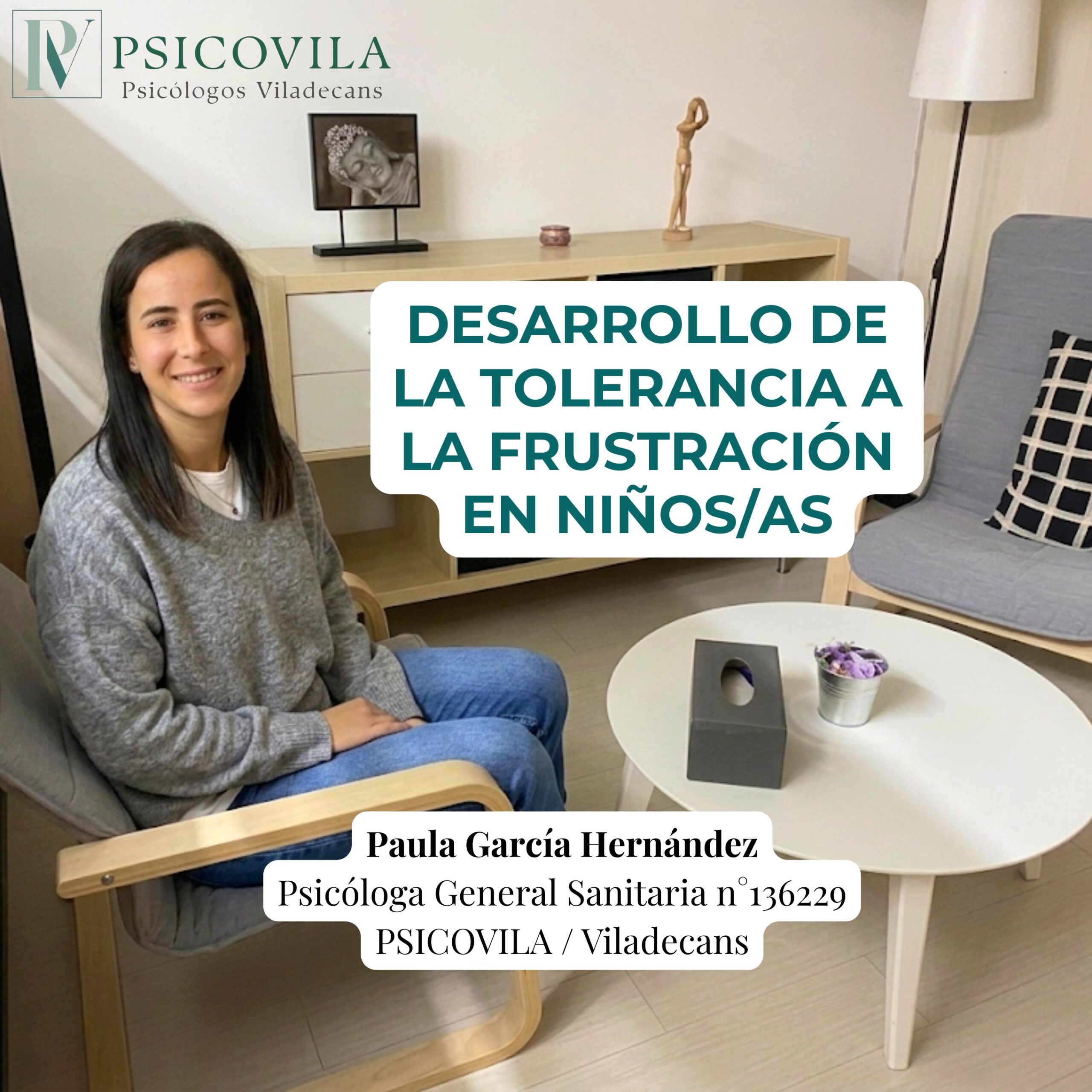 Imagen introductoria del artículo sobre la tolerancia a la frustración en niños en Viladecans, con un diseño calmado y educativo que acompaña el contenido de psicología infantil.