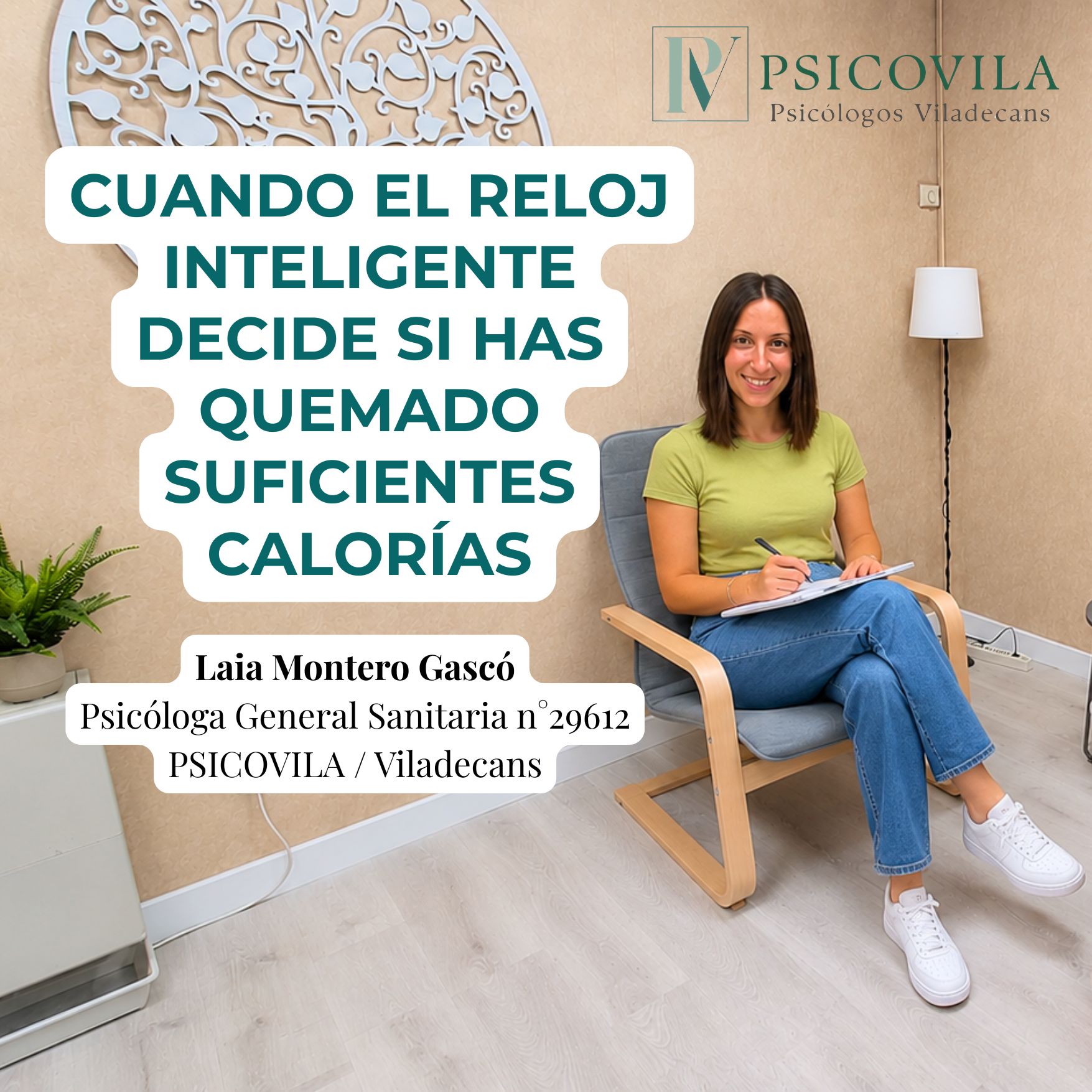 Cuando el reloj inteligente decide si has quemado suficientes calorías | Psicología Viladecans Psicóloga en Viladecans explicando cómo la obsesión por contar calorías con un reloj inteligente puede afectar a la salud mental y favorecer una relación poco saludable con el ejercicio.